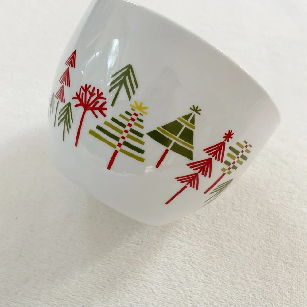 Crate & Barrel Julia Rothman Yule Town Nesting Bowls Set of 2 Christmas Holiday
